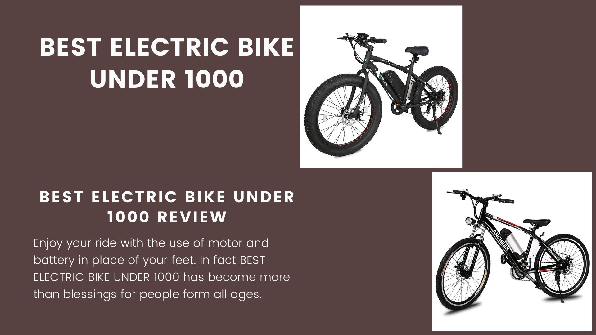 Best Electric Bike Under 1000